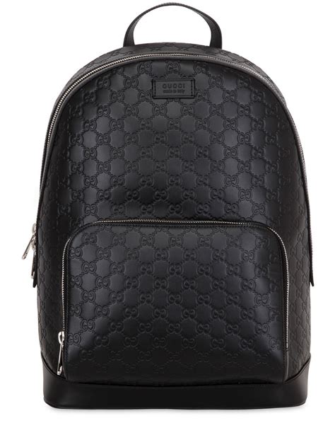 gucci backpack leather black|gucci signature leather backpack black.